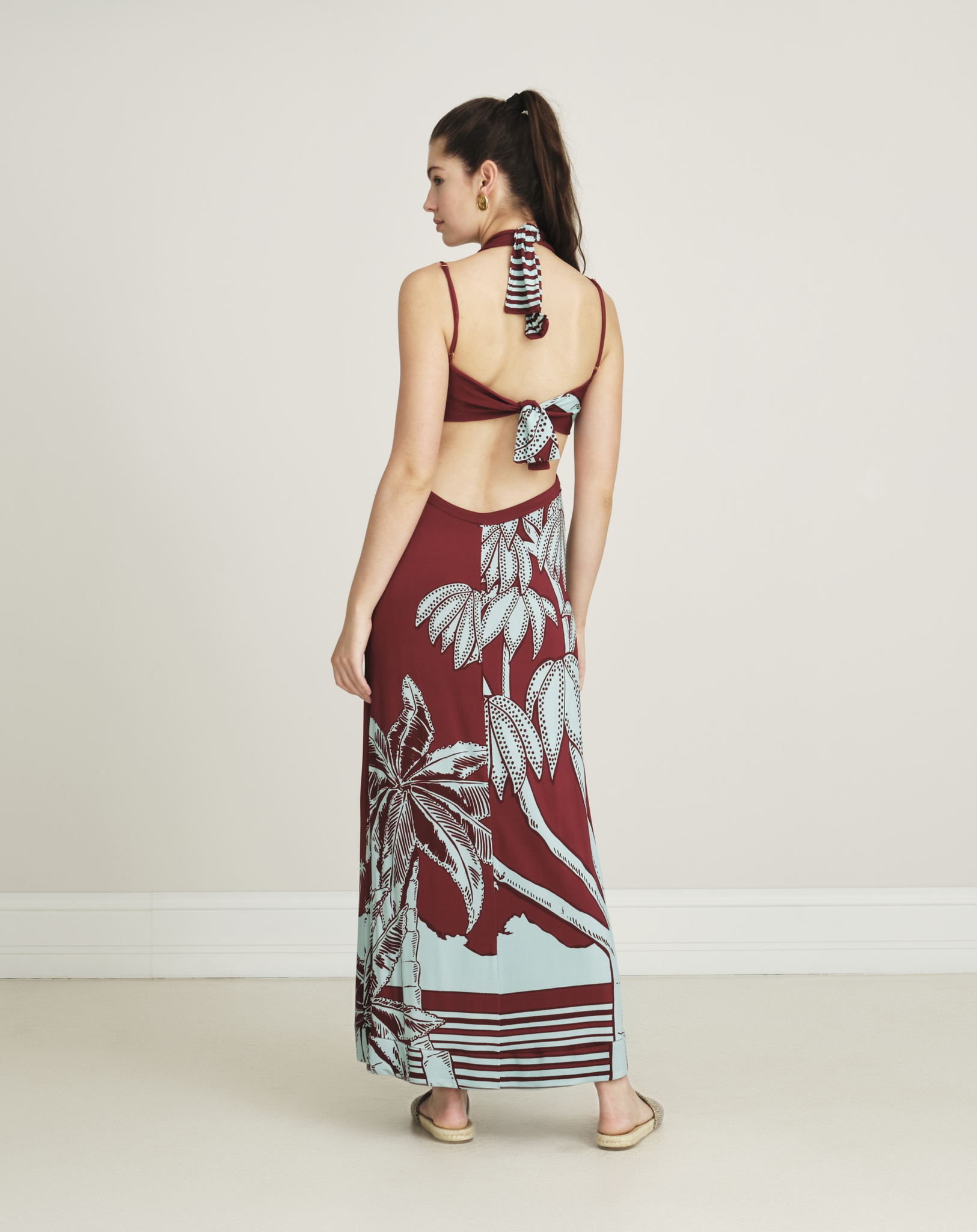 Johanna Ortis - Refugios En El Orinoco Palm Print Max Dress